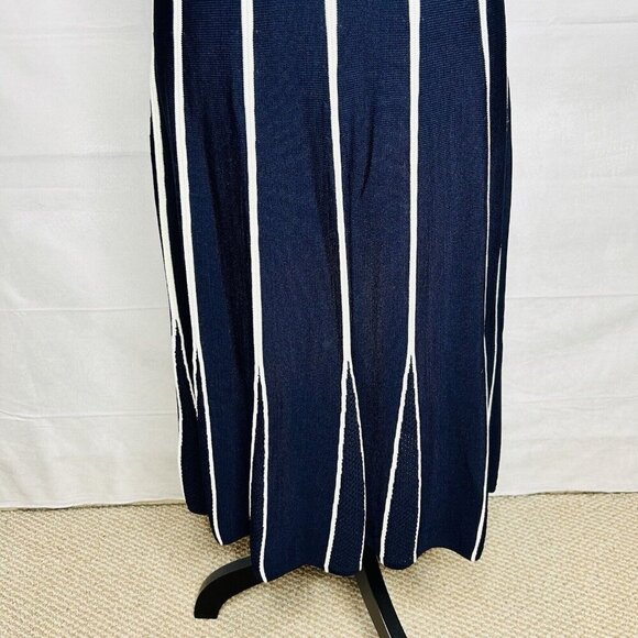 Calvin Klein Sweater Dress Size M Sleeveless Long Navy Blue Striped - Picture 4 of 10